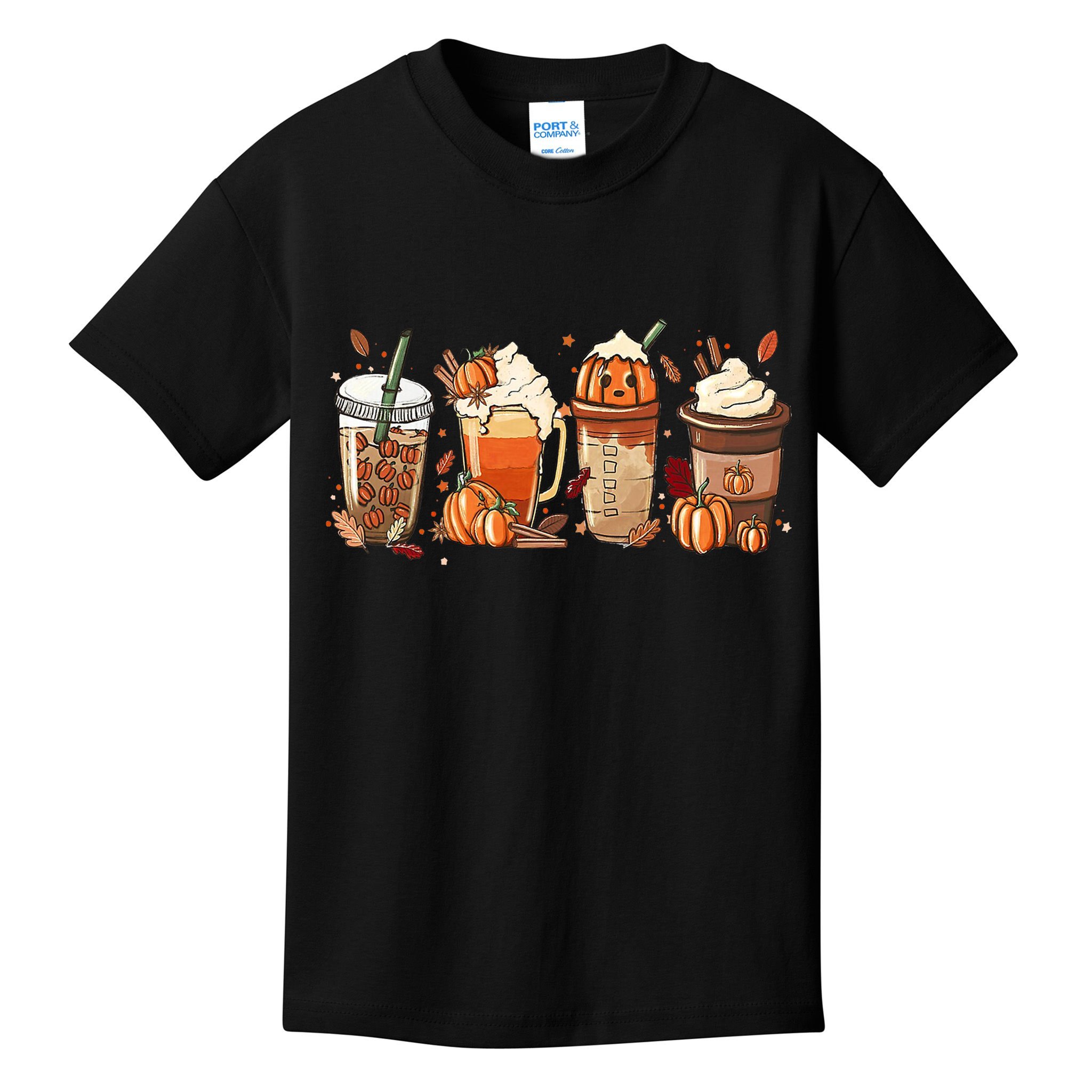 Halloween Pumpkin Spice Coffee Lover Kids T-Shirt