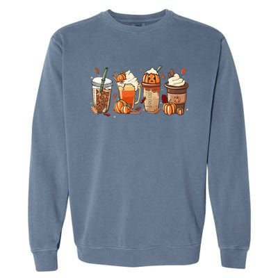 Halloween Pumpkin Spice Coffee Lover Garment-Dyed Sweatshirt