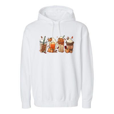 Halloween Pumpkin Spice Coffee Lover Garment-Dyed Fleece Hoodie