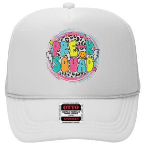 Hello Preschool Squad Preschool First Day Preschool PreK Teacher High Crown Mesh Back Trucker Hat