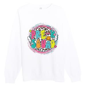 Hello Preschool Squad Preschool First Day Preschool PreK Teacher Premium Crewneck Sweatshirt