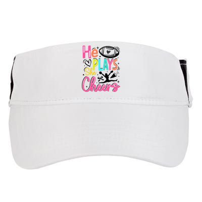 He Plays She Cheers Football Team Game Day Adult Drive Performance Visor