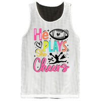 He Plays She Cheers Football Team Game Day Mesh Reversible Basketball Jersey Tank