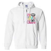 He Plays She Cheers Football Team Game Day Full Zip Hoodie