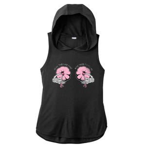 Halloween Pinch Skeleton Pumpkin Yeah They Are Fake Funny Boobs Ladies PosiCharge Tri-Blend Wicking Draft Hoodie Tank