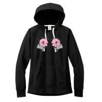 Halloween Pinch Skeleton Pumpkin Yeah They Are Fake Funny Boobs Women's Fleece Hoodie