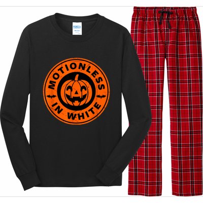 Halloween Pumpkin Scary Funny Motionlesses In White Long Sleeve Pajama Set