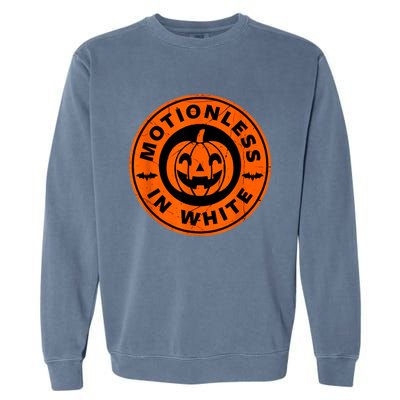 Halloween Pumpkin Scary Funny Motionlesses In White Garment-Dyed Sweatshirt