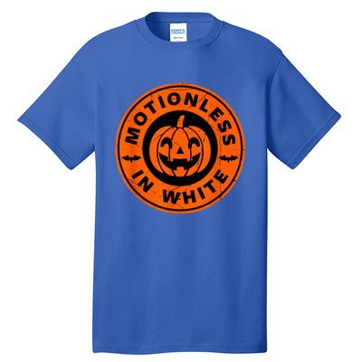 Halloween Pumpkin Scary Funny Motionlesses In White Tall T-Shirt