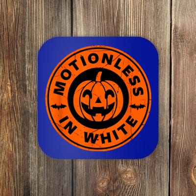 Halloween Pumpkin Scary Funny Motionlesses In White Coaster