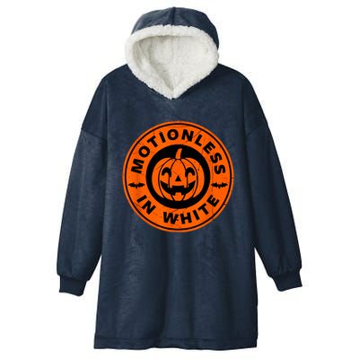 Halloween Pumpkin Scary Funny Motionlesses In White Hooded Wearable Blanket