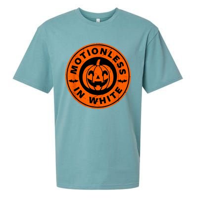 Halloween Pumpkin Scary Funny Motionlesses In White Sueded Cloud Jersey T-Shirt