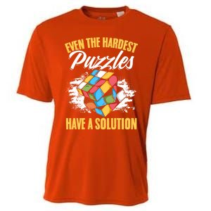 Hardest Puzzles Speed Cubing Math Cuber Puzzle Cube Great Gift Cooling Performance Crew T-Shirt