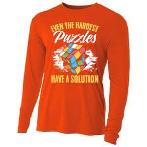 Hardest Puzzles Speed Cubing Math Cuber Puzzle Cube Great Gift Cooling Performance Long Sleeve Crew