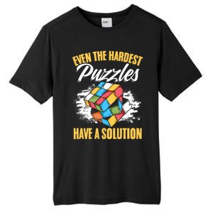 Hardest Puzzles Speed Cubing Math Cuber Puzzle Cube Great Gift Tall Fusion ChromaSoft Performance T-Shirt