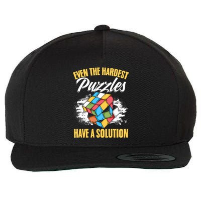 Hardest Puzzles Speed Cubing Math Cuber Puzzle Cube Great Gift Wool Snapback Cap