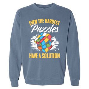 Hardest Puzzles Speed Cubing Math Cuber Puzzle Cube Great Gift Garment-Dyed Sweatshirt