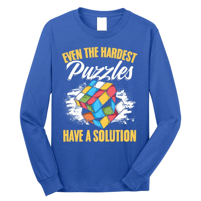 Hardest Puzzles Speed Cubing Math Cuber Puzzle Cube Great Gift Long Sleeve Shirt