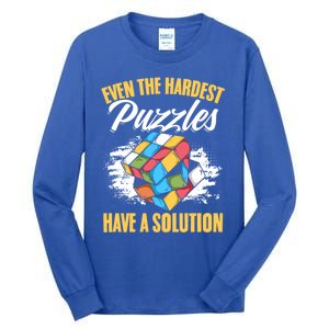 Hardest Puzzles Speed Cubing Math Cuber Puzzle Cube Great Gift Tall Long Sleeve T-Shirt