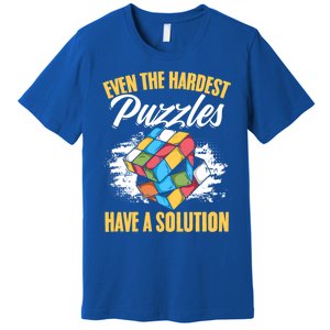 Hardest Puzzles Speed Cubing Math Cuber Puzzle Cube Great Gift Premium T-Shirt