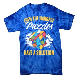 Hardest Puzzles Speed Cubing Math Cuber Puzzle Cube Great Gift Tie-Dye T-Shirt