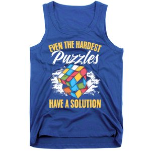 Hardest Puzzles Speed Cubing Math Cuber Puzzle Cube Great Gift Tank Top