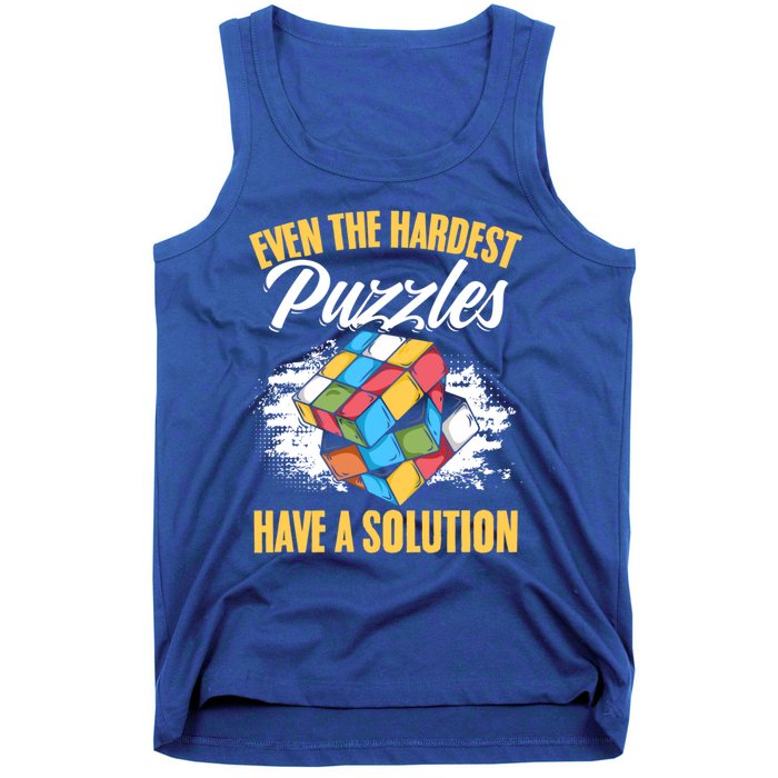 Hardest Puzzles Speed Cubing Math Cuber Puzzle Cube Great Gift Tank Top