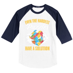 Hardest Puzzles Speed Cubing Math Cuber Puzzle Cube Great Gift Baseball Sleeve Shirt