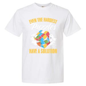 Hardest Puzzles Speed Cubing Math Cuber Puzzle Cube Great Gift Garment-Dyed Heavyweight T-Shirt