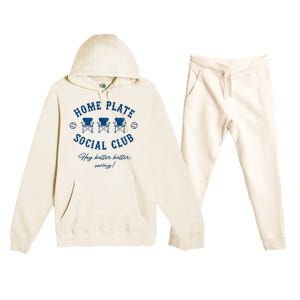 Home Plate Social Club Hey Batter Batter Swing Baseball Premium Hooded Sweatsuit Set