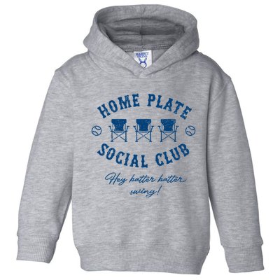 Home Plate Social Club Hey Batter Batter Swing Baseball Toddler Hoodie