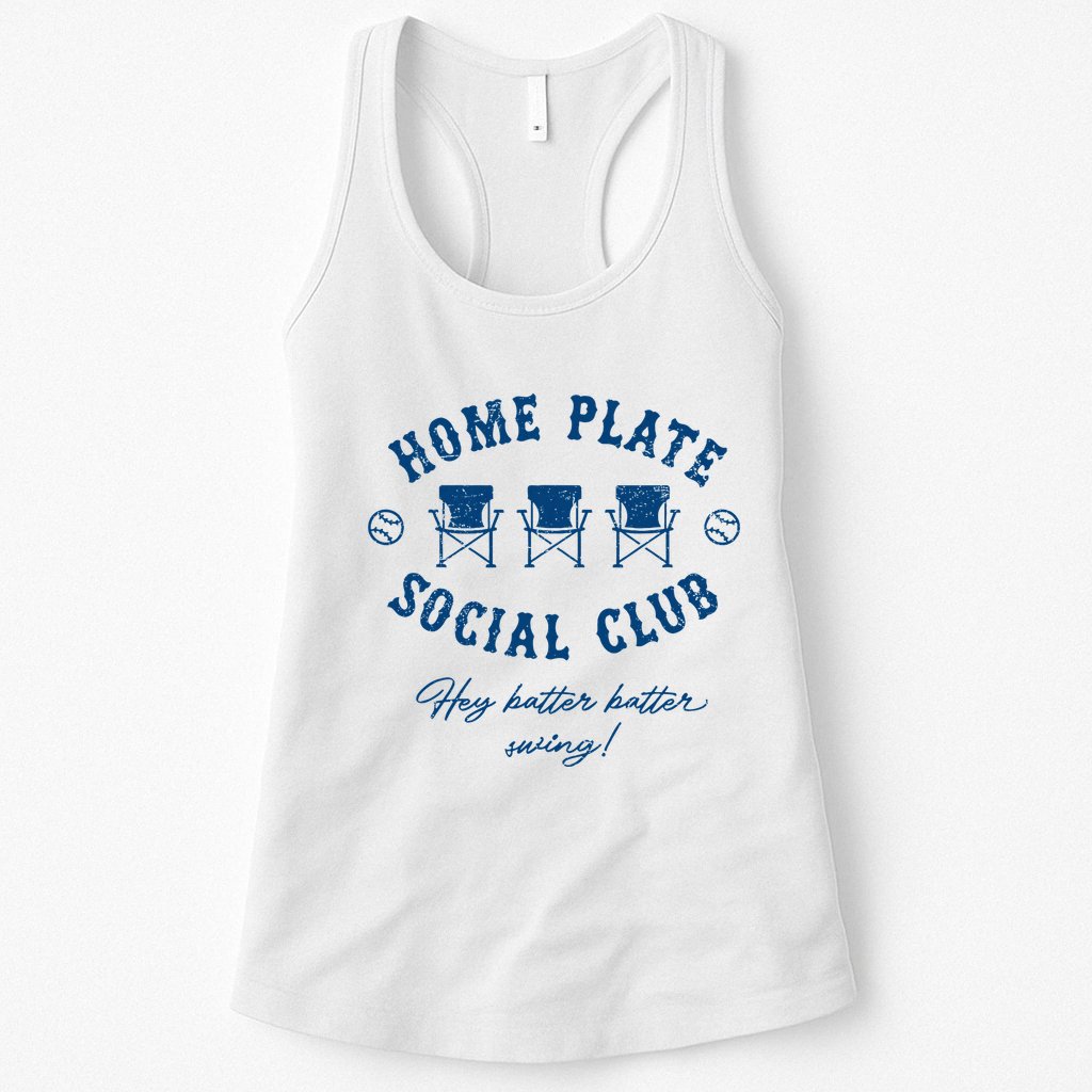Home Plate Social Club Hey Batter Batter Swing Baseball Womens Tank Top