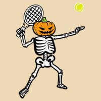 Halloween Pumpkin Skeleton Tennis Costume Drawstring Bag