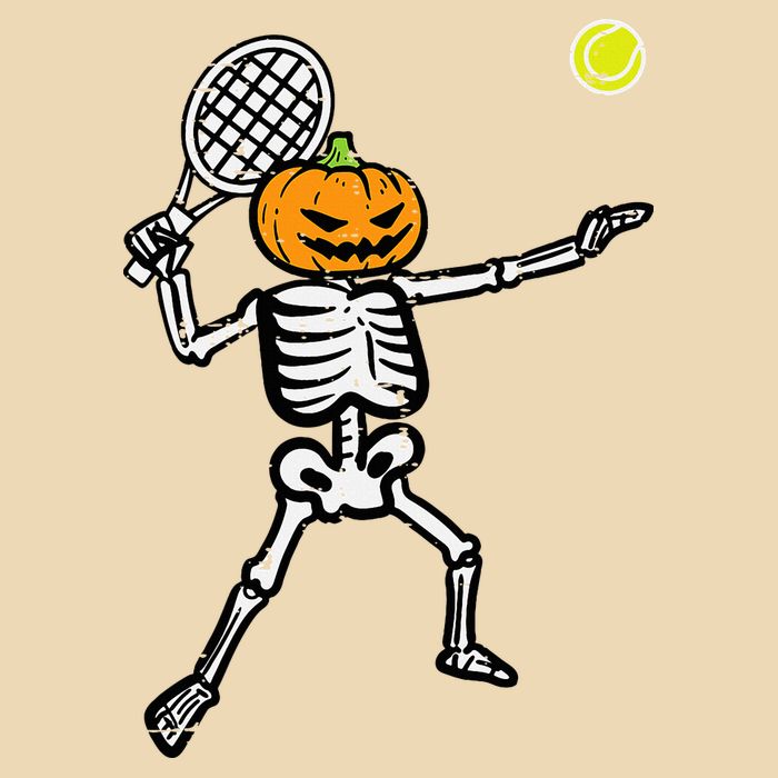 Halloween Pumpkin Skeleton Tennis Costume Drawstring Bag