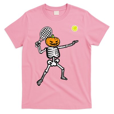 Halloween Pumpkin Skeleton Tennis Costume T-Shirt