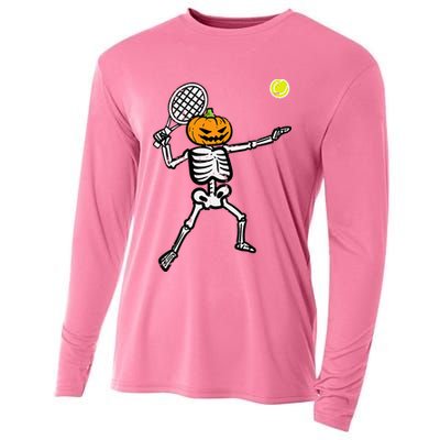 Halloween Pumpkin Skeleton Tennis Costume Cooling Performance Long Sleeve Crew