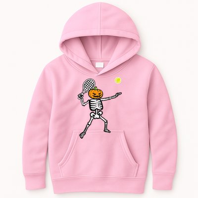 Halloween Pumpkin Skeleton Tennis Costume Kids Hoodie