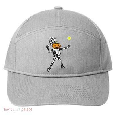 Halloween Pumpkin Skeleton Tennis Costume 7-Panel Snapback Hat