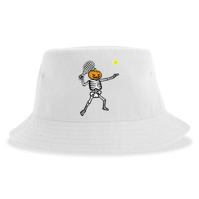 Halloween Pumpkin Skeleton Tennis Costume Sustainable Bucket Hat