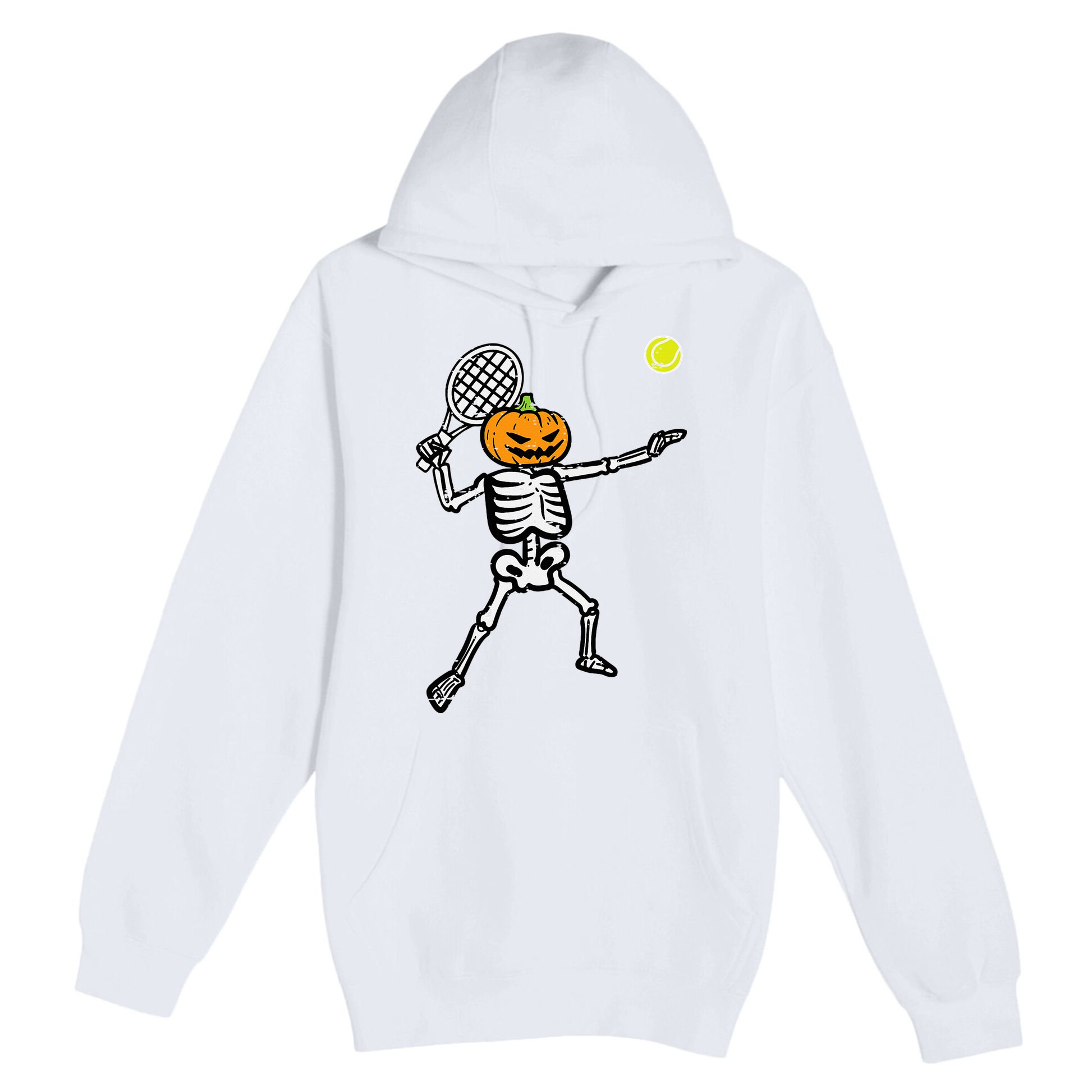 Halloween Pumpkin Skeleton Tennis Costume Premium Pullover Hoodie