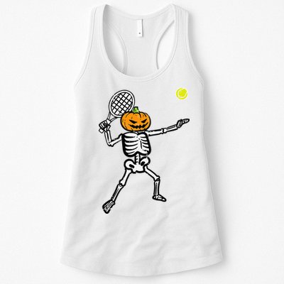 Halloween Pumpkin Skeleton Tennis Costume Womens Tank Top