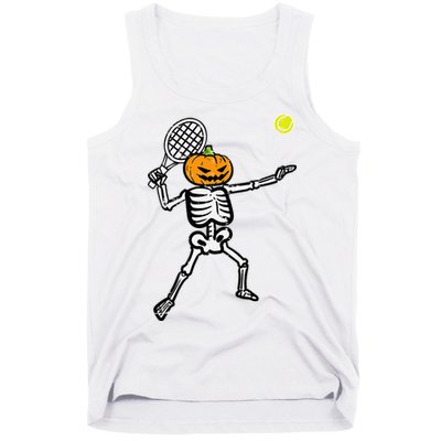 Halloween Pumpkin Skeleton Tennis Costume Tank Top