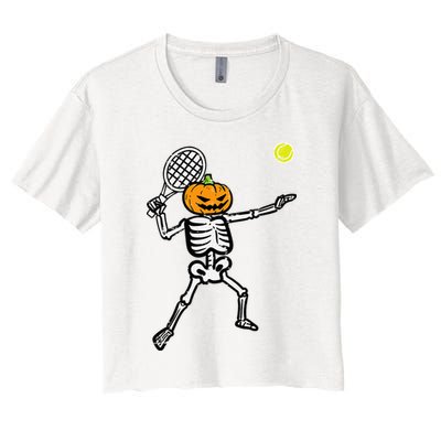Halloween Pumpkin Skeleton Tennis Costume Crop Top