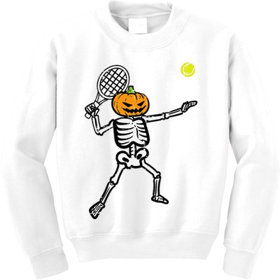 Halloween Pumpkin Skeleton Tennis Costume Kids Sweatshirt