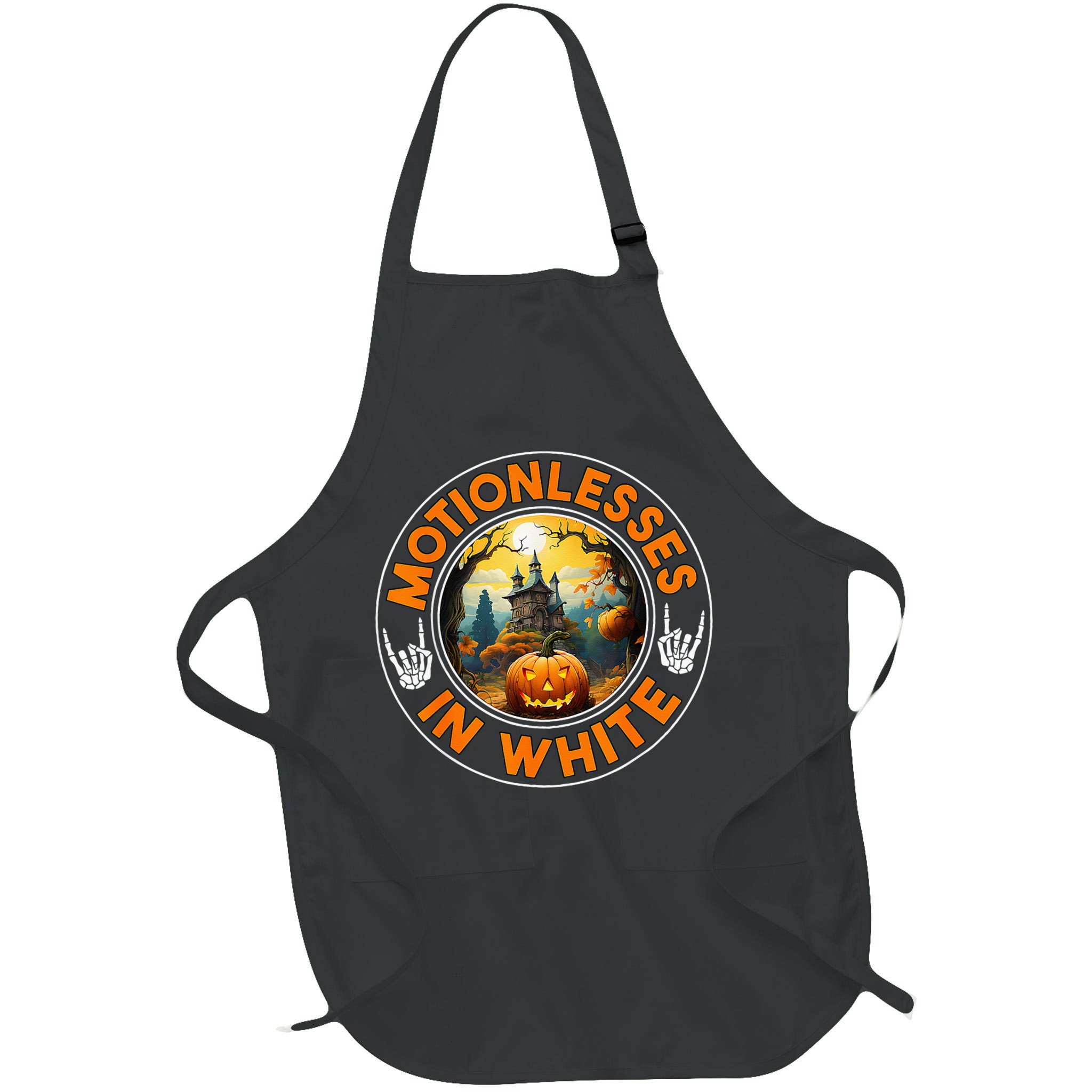 Halloween Pumpkin Scary Funny Motionlesses In White Apron
