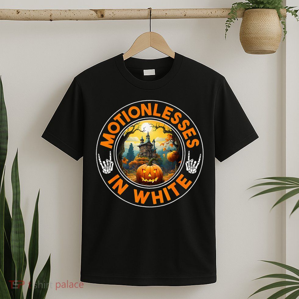 Halloween Pumpkin Scary Funny Motionlesses In White T-Shirt