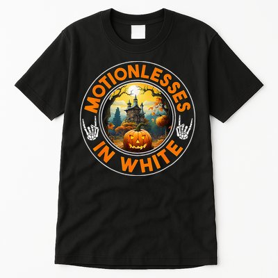 Halloween Pumpkin Scary Funny Motionlesses In White Tall T-Shirt