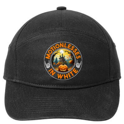 Halloween Pumpkin Scary Funny Motionlesses In White 7-Panel Snapback Hat