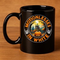 Halloween Pumpkin Scary Funny Motionlesses In White 11oz C Handle Ceramic Mug