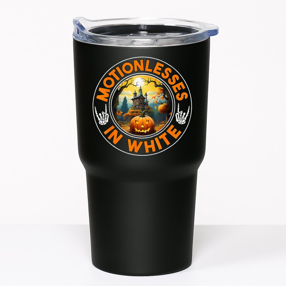 Halloween Pumpkin Scary Funny Motionlesses In White Tumbler